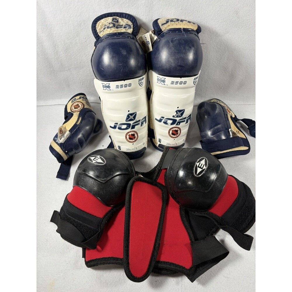 Easton Youth Hockey Chest/Shoulder Jofa Shin And Jofa Elbow Protectors.